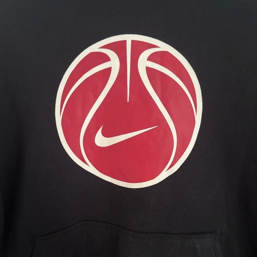 Nike Sportswear Black Hoodie Youth Small  Hooded Sweatshirt Basketball Logo NWT